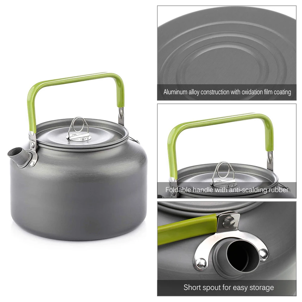 Aluminum Tea Kettle For Outdoor Camping Hiking Fishing Picnic 0.8L 1.2L 1.6L coffee kettle water kettle outdoor pot camping cookware