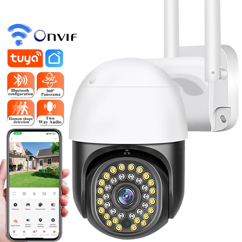 8MP 4K HD Auto Human Tracking Tuya Smart Life APP 5g 2.4g Dual Wifi PTZ IP Camera Two Way Audio SD Card Cloud Storage Camera