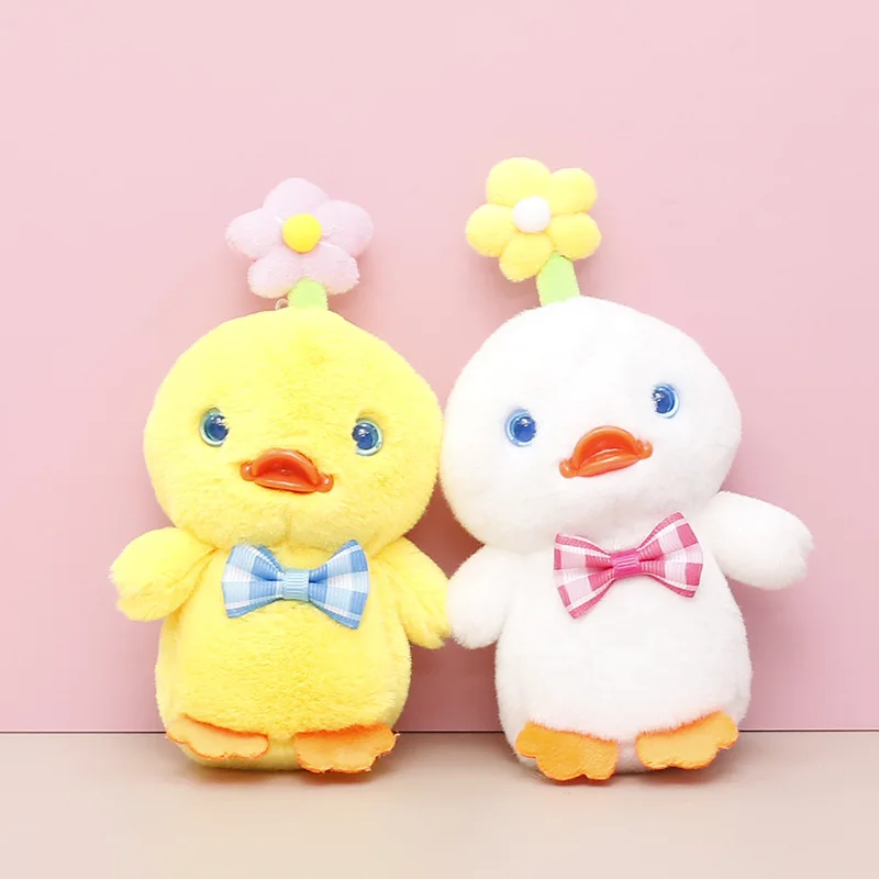 

creative new exquisite Cute necktie duck with flower soft plush keychain funny fashione Pendant christmas birthday gift