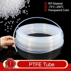 Transparent FEP Insulated PTFE Tube - Flexible Hose for 3D Printing Applications (Available in Multiple Diameters) (Transparent)