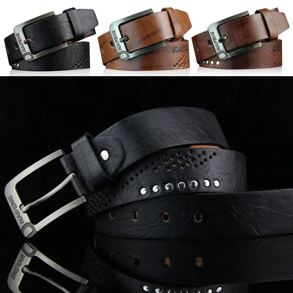 

Fashion Casual Vintage Pin Buckle Waistband Leather Belt Pants Bands Men Belts
