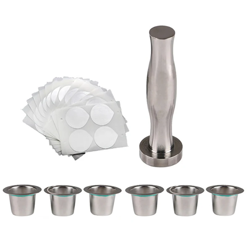 

Reusable For Nespresso Capsule Filter With Press Coffee Grinds Tamper Coffee Pod For Nespresso Machine Coffee Maker