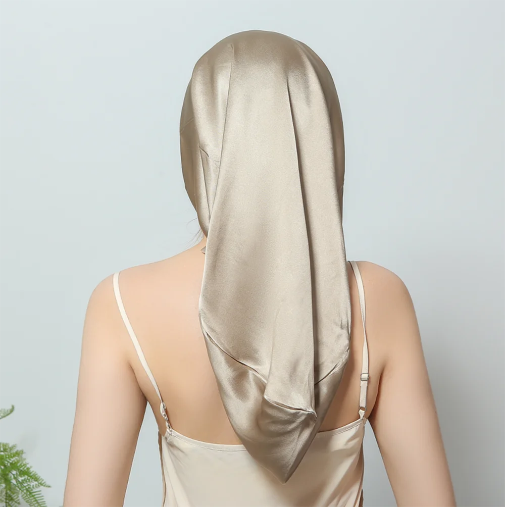 16 momme mulberry silk long sleeping hair cap