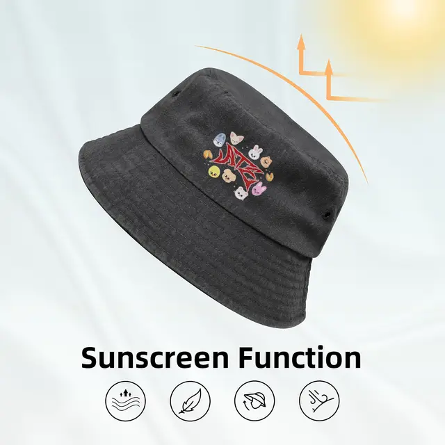 ATE Strayed Kid Bucket Hat for Women Men Beach  Sun Hat Casual Packable for Vacation Fishing Cap Ispoti Cap 4