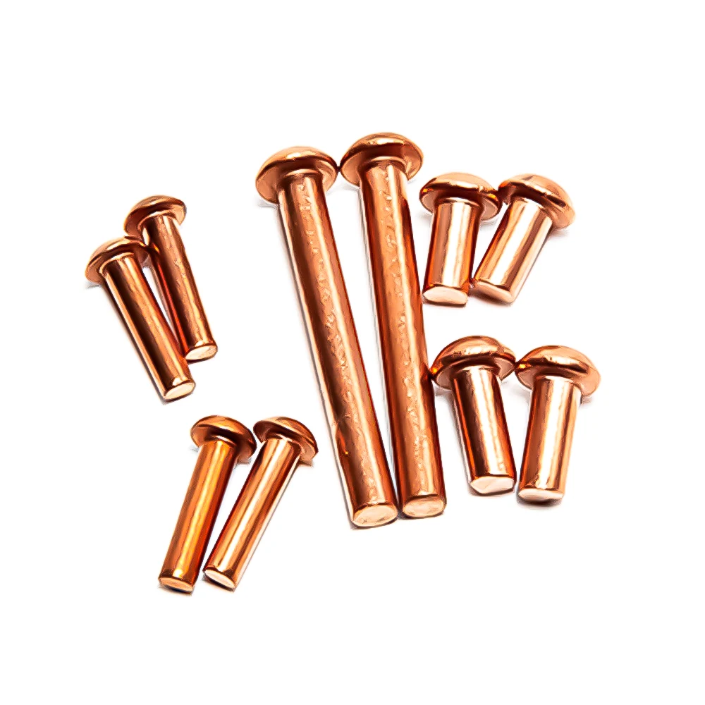 6 Pz Testa Tonda Ottone Massiccio M6 M8 Rivetto Pulsante Rivetti Vite Rivettatrice Remachadora Taladro Remachhe Martelo Martelete Vis