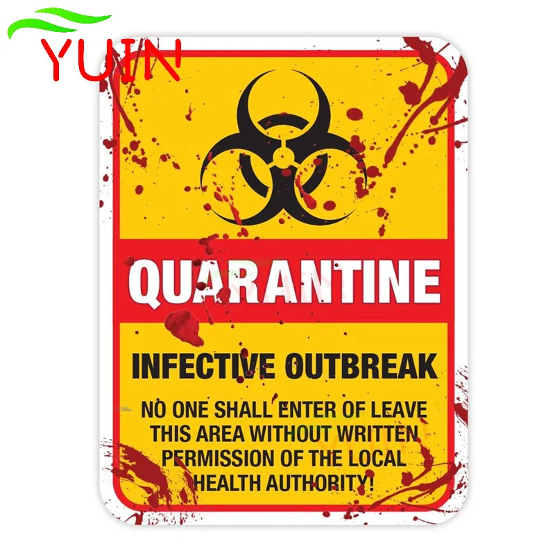 

Funny ZOMBIE Warning Quarantine Infected Area Caution Car Sticker Fashion PVC Decoration Accessories Waterproof Decal 20*15cm