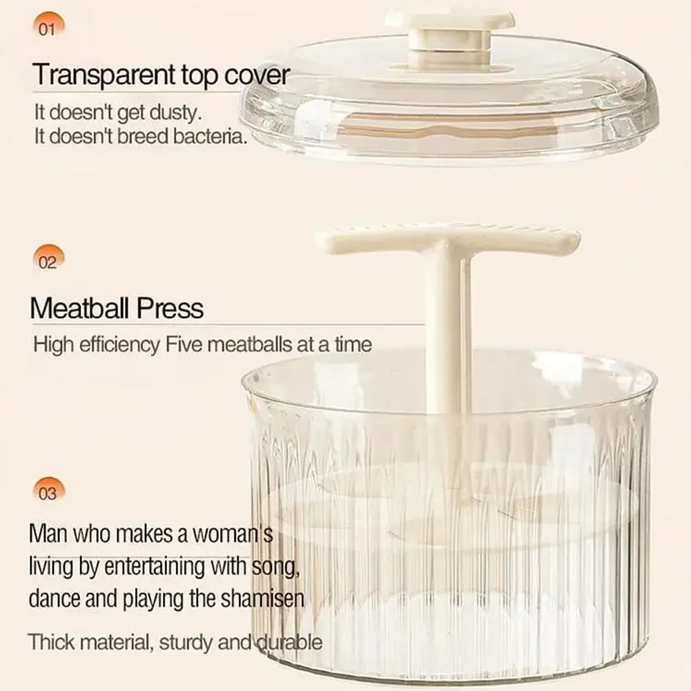 Translucent Meatball Maker Household Attachment Creative Kitchen Tools Fish Ball Meatball Hand Pressure Maker With Dust Cover