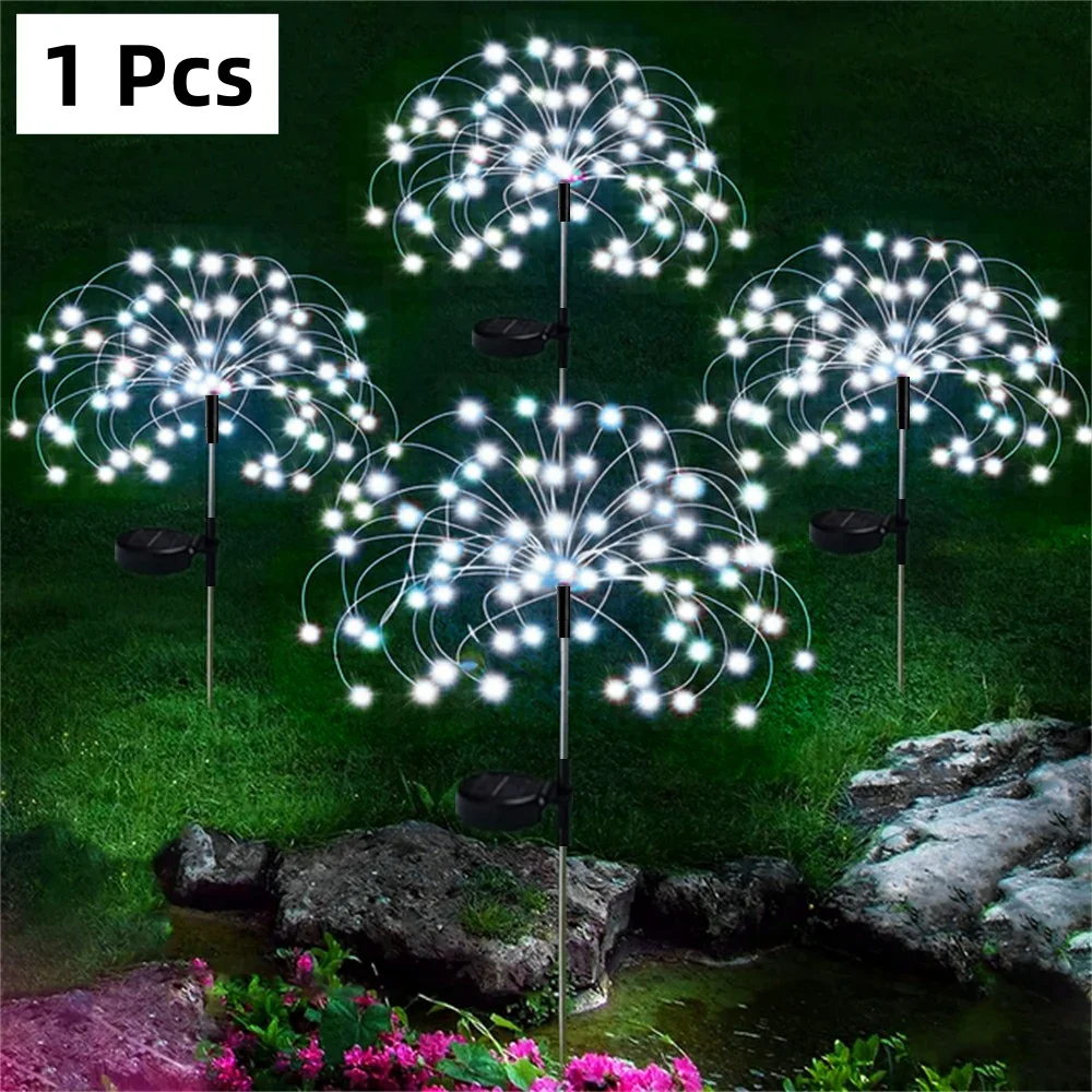 1Pcs LED Solar Firework Lights Outdoor Waterproof Solar Garden Fairy Lamp For Lawn Pathway Patio Yard Party Christmas Decoration