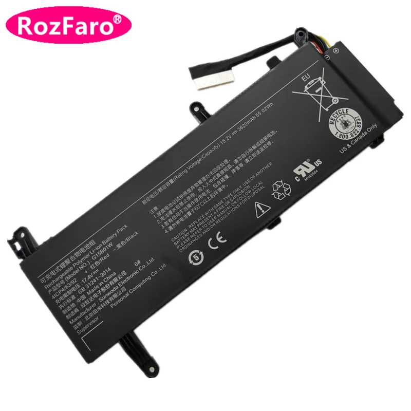 New G15B01W Battery For Xiaomi Gaming i5 i7 7300HQ GTX1050 GTX1060 1050Ti TM1801 TM1705 XMG1902 171502 AI AK AN AO AL AB BR CA