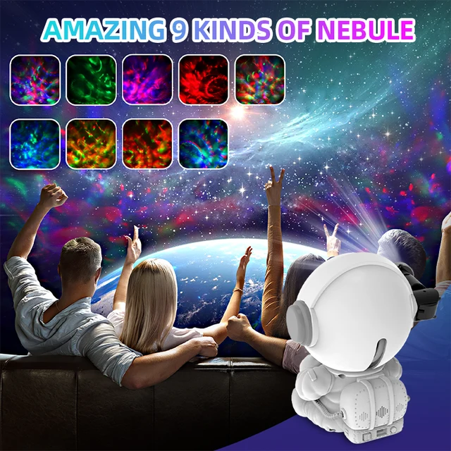 Galaxy Star Projector Starry Sky Night Light Astronaut Lamp Room Decoration Bedroom Luminaires Slides Projection for Kids Toys 2