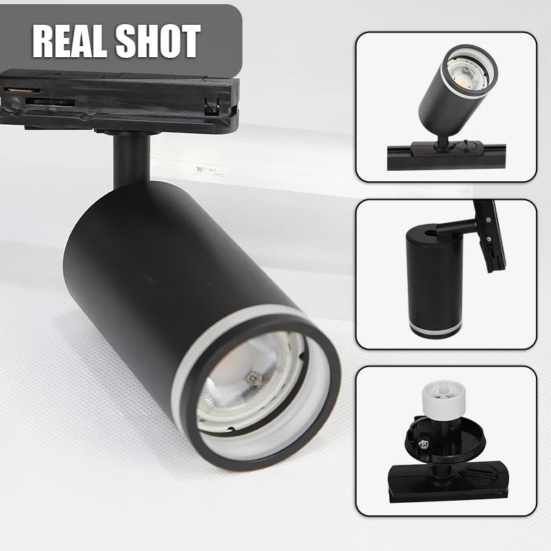GU10 Track Lamps Rail Spot Lighting 220V Track Light Fixtures Rail for Ceiling Wall Living Room Store Tracks Spots Home Tracking 4