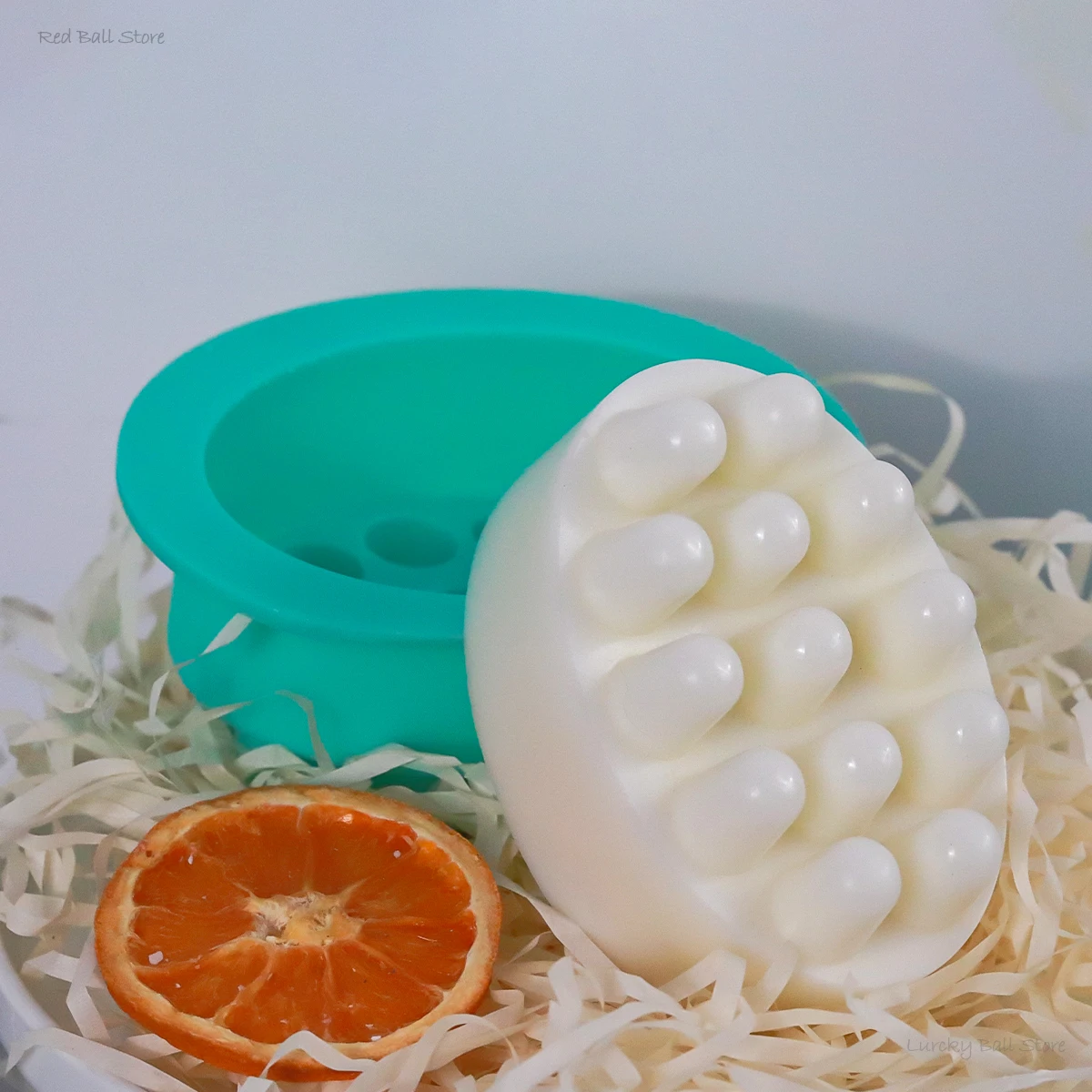 3Holes Massage Silicone Soap Mold DIY Oval Candle Resin Cement Mould 3D Spa Massage Therapy Soap Making Tool Set