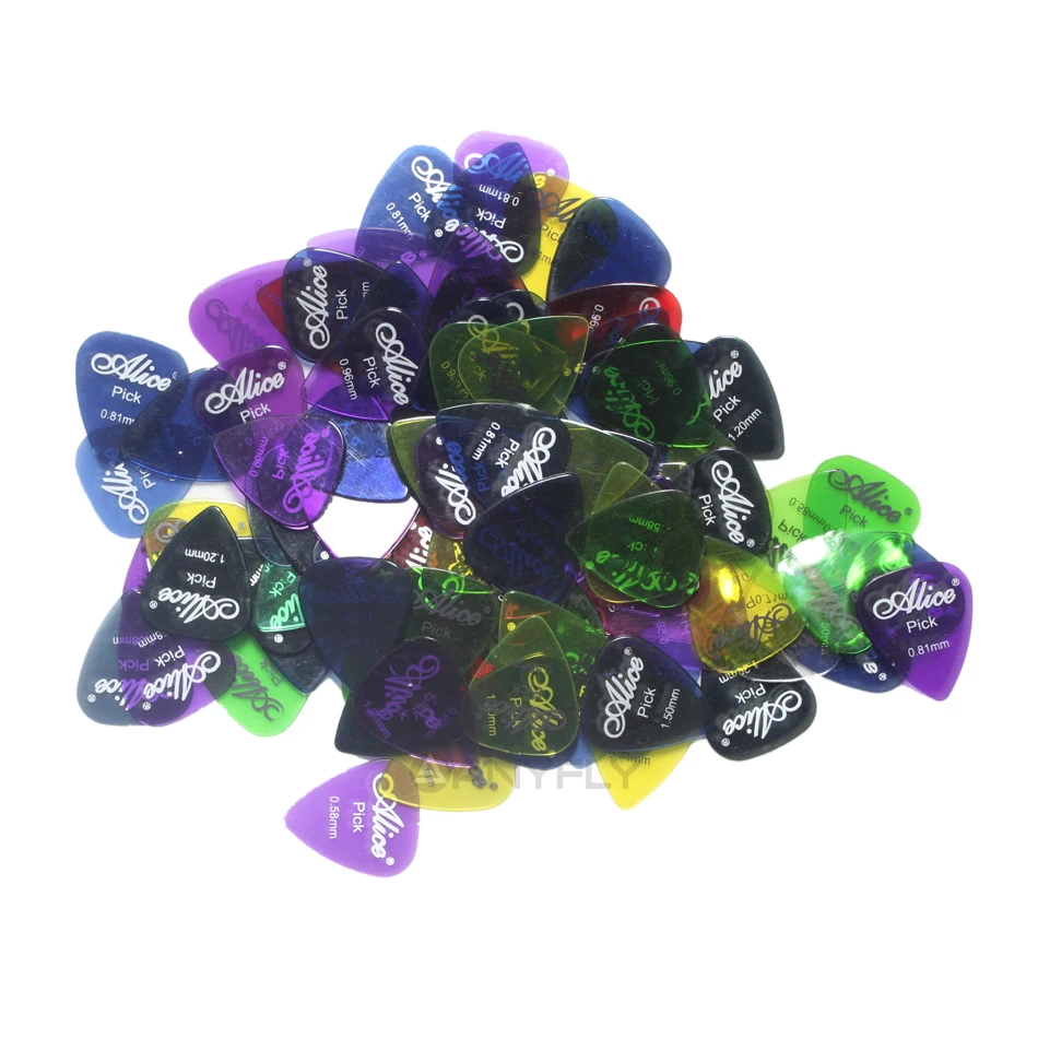 Original Alice AP-50H 50Pcs/Set Clear Transparent Colorful Guitar Picks Assorted Thickness Colors Wholesales | Спорт и развлечения