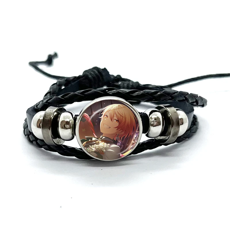 Project SEKAI Anime Wonderlands×Showtime Tenma Tsukasa Leather Bracelets Glass Multilayer Braided Bracelets Bangles Jewelry Gift 3