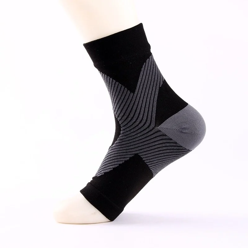 1pair Sports Ankle Brace Compression Support Sleeve Elastic Breathable for Injury Recovery Joint Pain Foot Running Socks