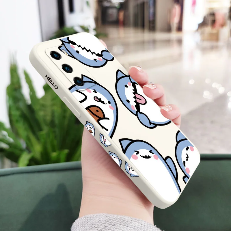 Adorable Shark Liquid Silicone Phone Case - Stylish & Durable Cover