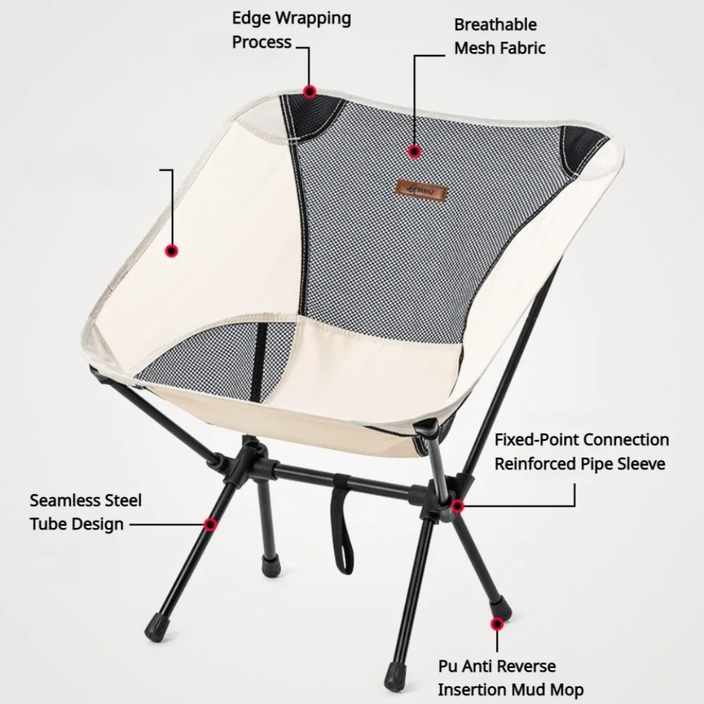 Portable Camping Moon Chair Outdoor Detachable Camping Seat Ultralight Folding Beach Fishing Chairs Practical Small Picnic Chair 4
