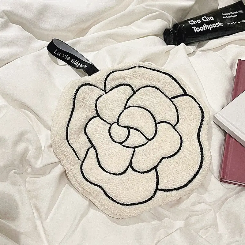 French Hand Towel Absorbent Thickened Cute Creative Kitchen Coral Velvet Small Hanging Towel Internet Celebrity