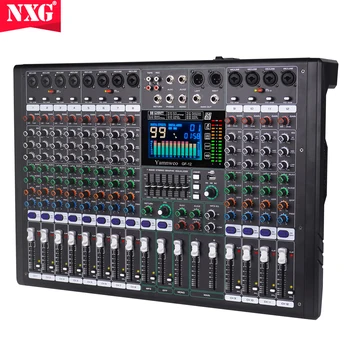12-channel mixer audio mixer 48V 99DSP reverb effects professional USB PC AUX playback recording podcast broadcast stage built-in recording dual-group output large display white black