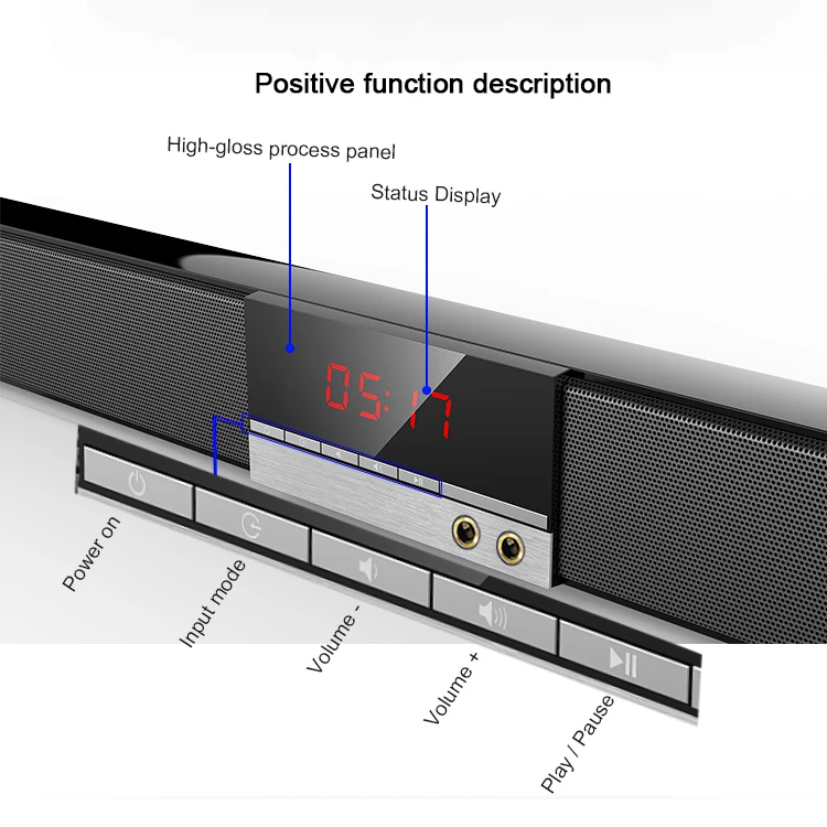 Home Theater System 2.1 Channels Wireless Soundbar With Subwoofer Karaoke BT5.0 Computer Mobile