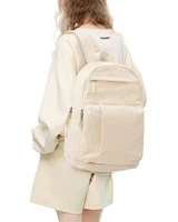 Schoolbag, female college student commuter backpack, computer backpack, college style, super cute, good-looking，beige 1