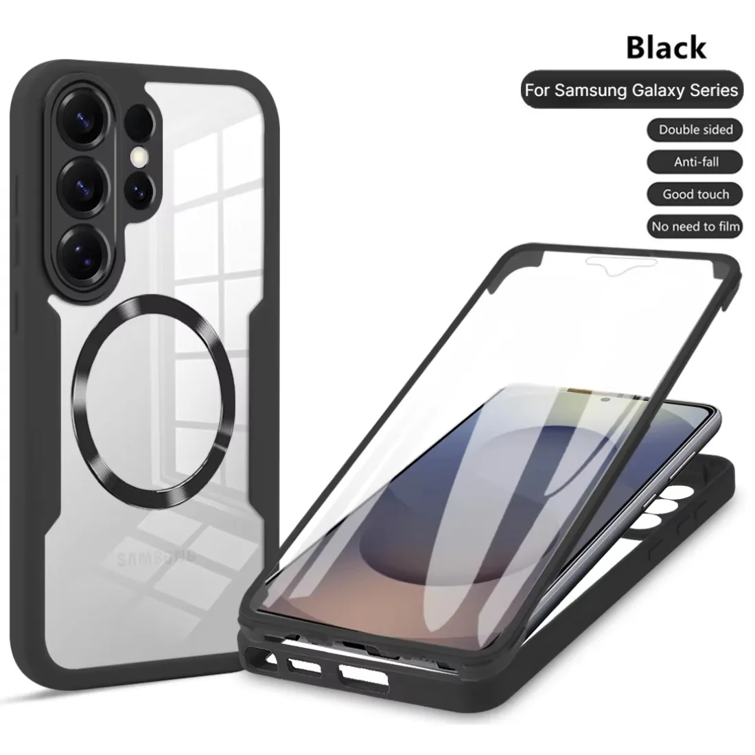 360° Full Protection Clear Magnetic Case with Screen Shield