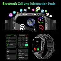 Rugged Military Smart Watch for Men with 400mAh Large Battery Heart Rate Monitor 1.85'' Display Bluetooth Call MK66 Upgrade Outd - Image 3
