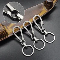 1pcs Titanium Alloy Keychain Hook Titanium Buckle Key Ring Car Accessor Waist Hanging Chain Ring Buckles Opener EDC Outdoor Tool 2