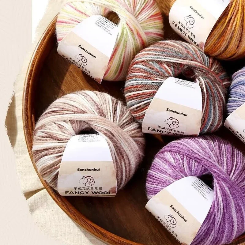 50g/Roll Gradient Cake Yarn Hand Knitted Wool Cotton Yarn Crochet Thread Clothing Hat Scarf DIY Knitting&Crocheting 4