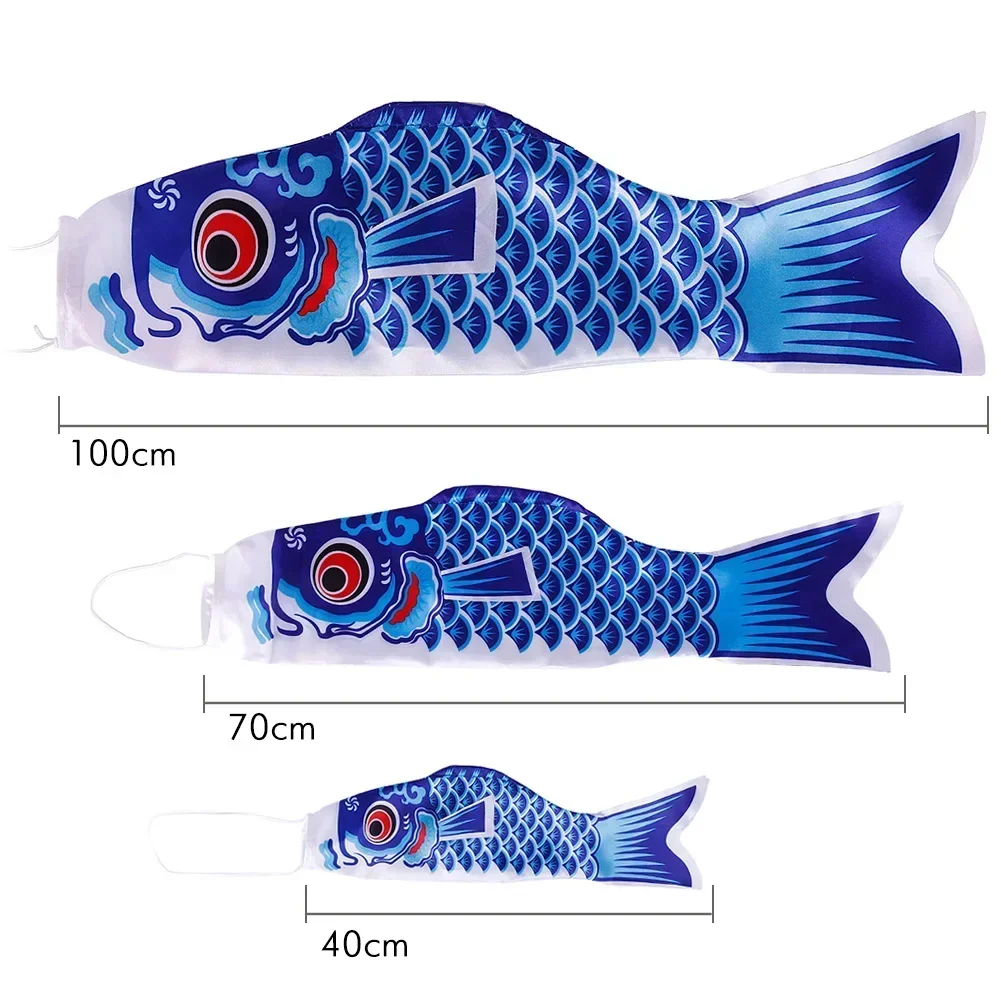 New Style 40/70/100CM Fish Flag Kite Toy Koi Nobori Carp Wind Socks Koinobori Colorful Fish Flag Hanging Outdoor Toys for Kids 5