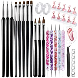 Deluxe Professional Nail Art Kit - Ultimate Set of Brushes, Dotting Tools, and Accessories (23pcs)