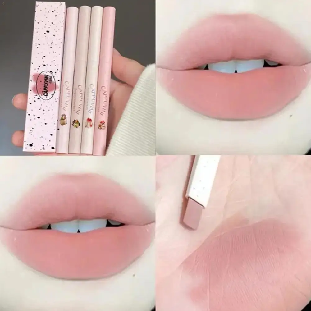 

5 Colors Matte Lip Liner Lipstick Pen Long Lasting Non-stick Cup Waterproof Smooth Soft Velvet Lipliner Pencil Makeup Cosmetics