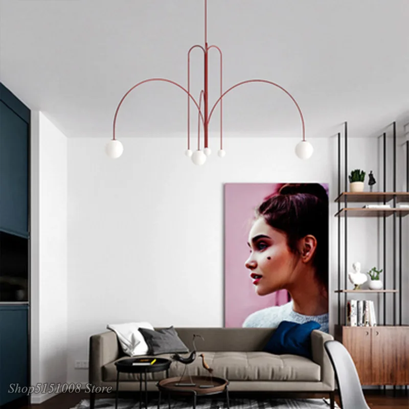 Pendant Lights Italian Led Iron Bedroom Living Room Branch Glass Bedside Kitchen Hanging