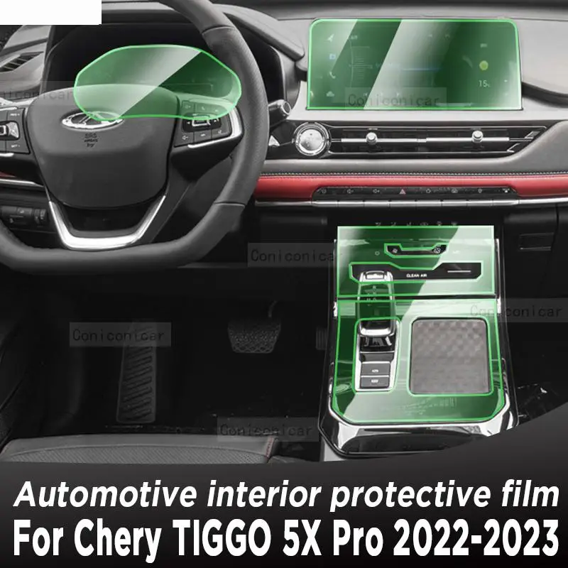 

For Chery TIGGO 5X Pro Hybrid 2022-2023 Gearbox Panel Navigation Screen Automotive Interior TPU Protective Film Anti-Scratch