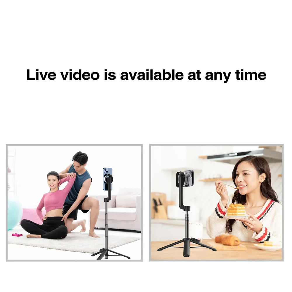 Magnetic Selfie Stick Tripod With Wireless Remote For Iphone Magsafe_voghion.com