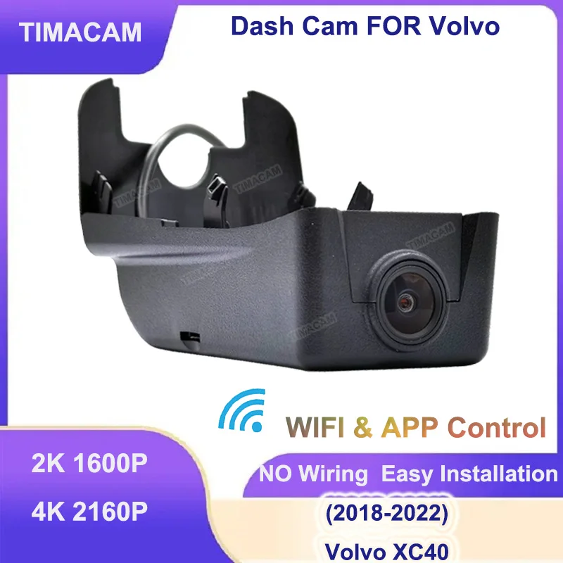 

TIMACAM 2K 4K 2160P Wifi Dash Cam Front and Rear Camera Car DVR Driving Recorder For Volvo XC40 2018 2019 2020 2021 2022 Dashcam