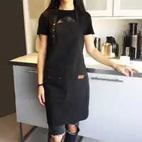 Tabliers de cuisine en toile à la mode pour femmes et hommes, tablier de travail de Chef pour gril, Restaurant, Bar, boutique, cafés, uniforme de Studios d'ongles de beauté 2