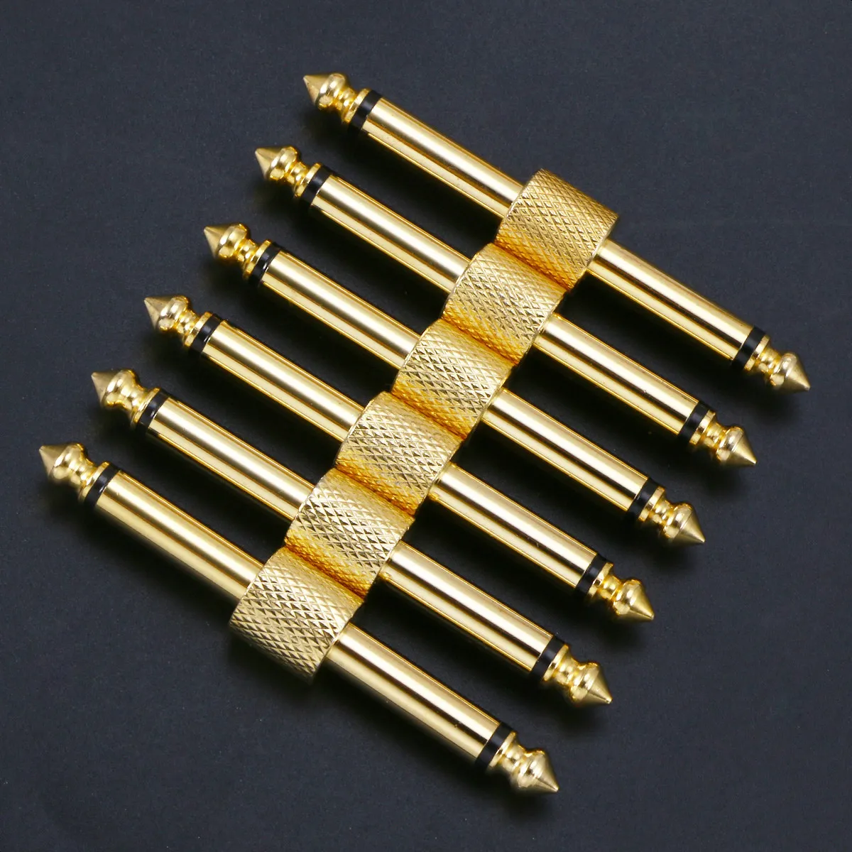 6Pcs 6.35mm 기타 페달 커플러 고성능 신호 전송 긴 서비스 수명 대부분의 페달보드 기타와 호환 가능
