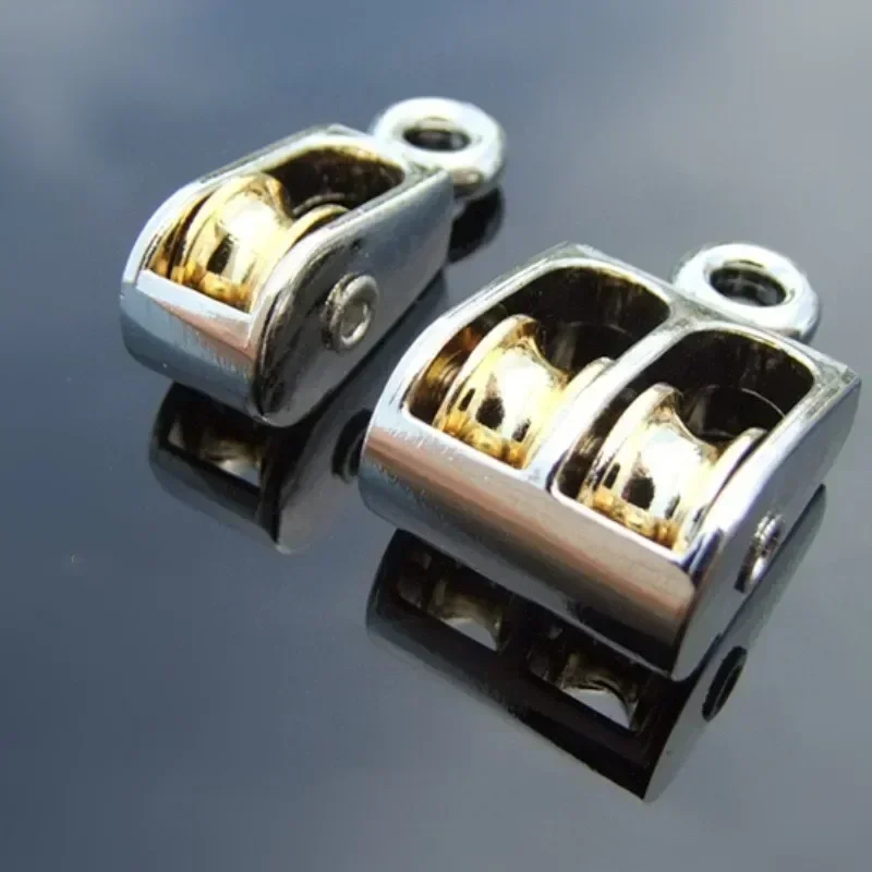 Metal Sheave Zinc Alloy Fixed Pulley Crown Block And Tackle Lifting Wheel 36/52/75mm Mini Single/Double Pulley For DIY swivel pulley rope pulley hoist