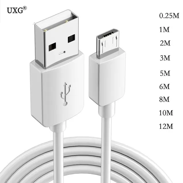 Câble Micro USB pour recharge rapide, 25cm-12m, cordon de chargeur pour téléphone portable Redmi 7 Note 5 et Samsung S6 S7 1