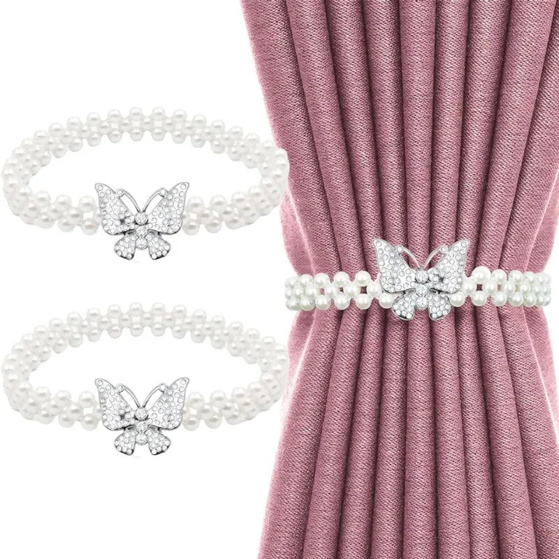 Luxury Pearl Curtain Tieback Gold Silver Tone Decorative Window Accessory