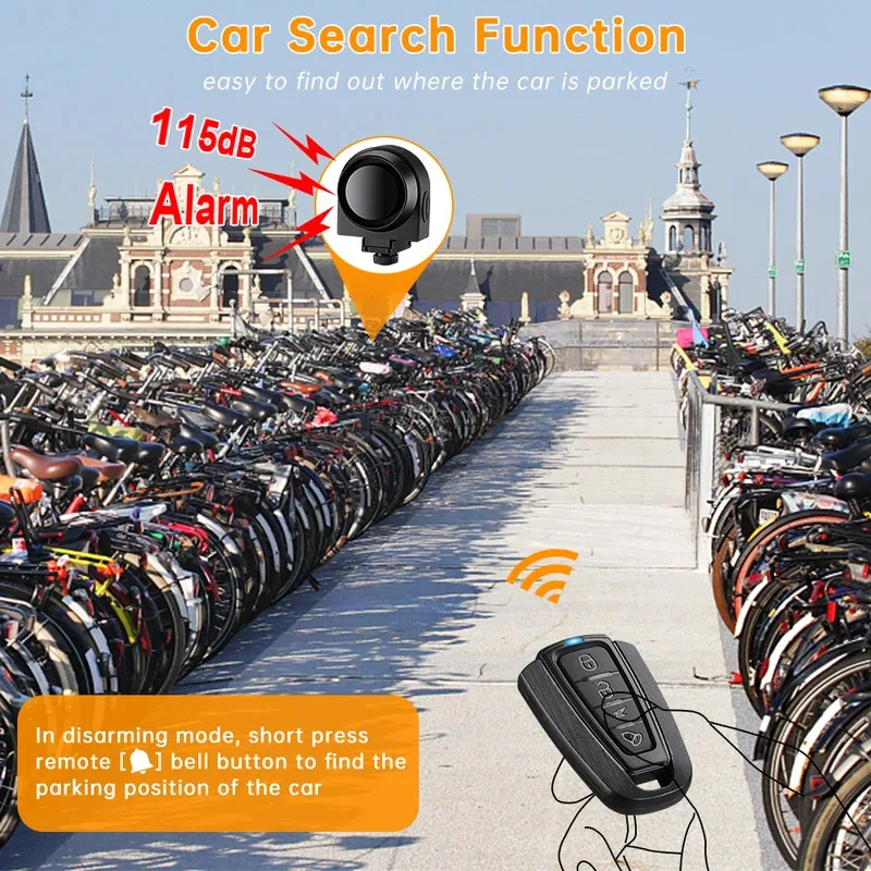 2026 NEW Bicycle Alarm Vibration Alarm Waterproof USB Charging Remote Control 110 dB Bike Motorcycle Alarm Security Protection