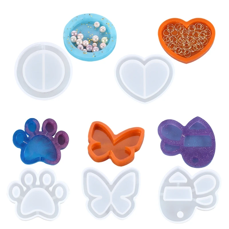 

Silicone Keychain Mold for Butterfly for Cat Paw Epoxy Casting Mould with Hole D
