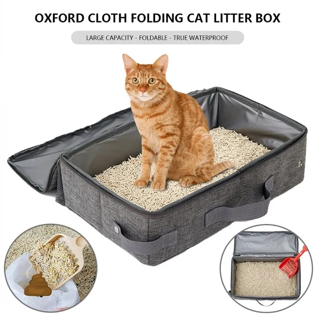 Portable Foldable Outdoor Cat Litter Box Made with Durable Oxford Cloth Ideal for Travel Camping and Pet Adventures Portable Foldable Outdoor Cat Litter Box Made with Durable Oxford Cloth Ideal for Travel Camping and Pet Adventures