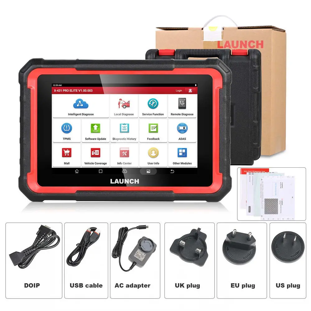 Launch X431 PRO ELITE Auto Full System Car Diagnostic Tool Key Program CAN FD Online ECU Programming