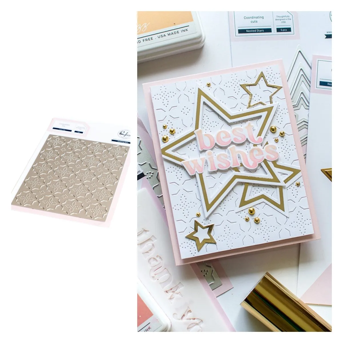 Intricate Stitched Pattern Cover Metal Cutting Dies Craft Embossing