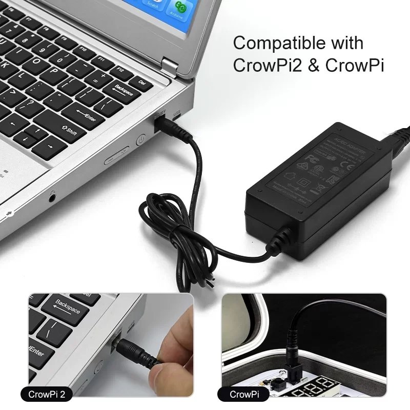 CrowPi & CrowPi2  12V-2A AC/DC  , US/UK/AU/EU ÷