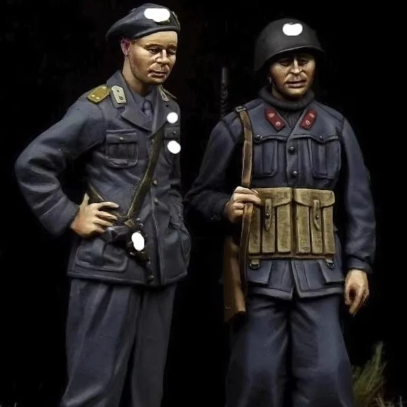 1/35 수지 군인 모델 키트 사령관 군인 2인 흰색 모델 수제 3 조립되지 않은 도색되지 않은 Gk 모델 매니아