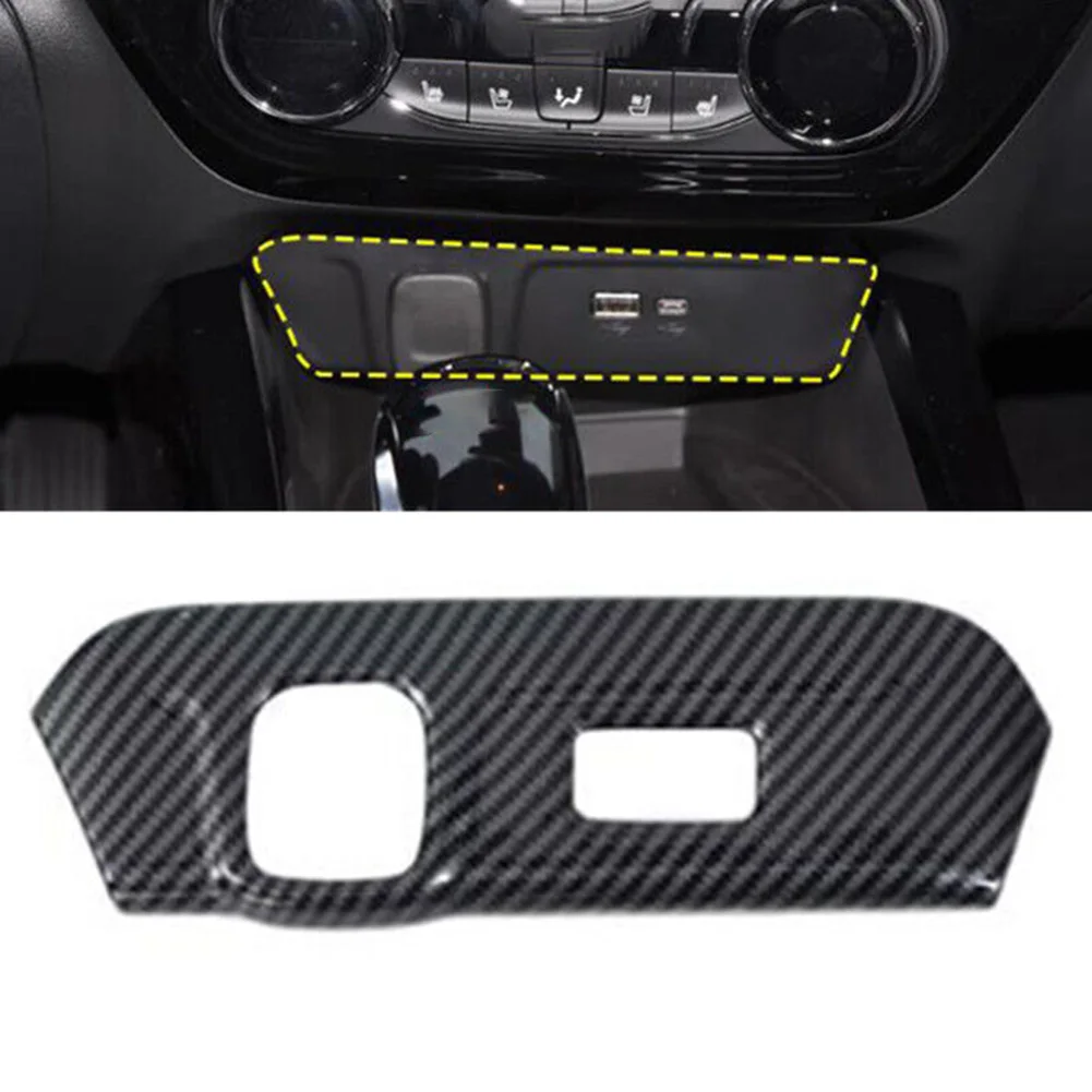 

Centre Console USB Panel Cover Trim Carbon Fiber Color For Chevrolet For Trax 2024 Interior Accessories