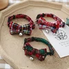 Knitted Snowflake Bow Pet Collar Safety Buckle Detachable Adjustable Pet Tie Christmas Cat Necklace 2